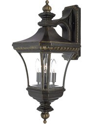 Devon Large Wall Lantern In Black or Bronze Finish